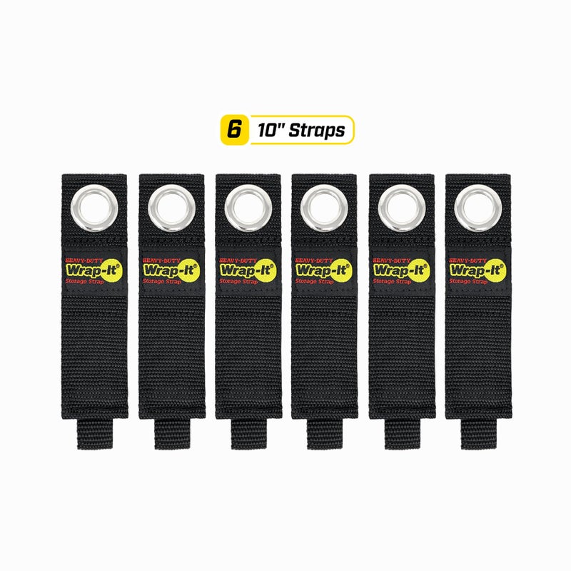 Wrap-It Storage Heavy-Duty Wrap-It Storage Straps, 10-inch (6 Pack) - Hook and Loop Extension Cord Organizer Hanger, Cord Keeper, Cable Straps for Cords, Hoses, and Garage Storage - Image 3